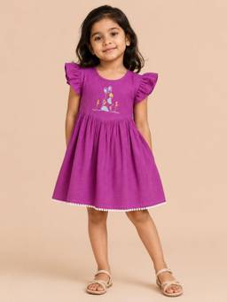 The Mom Store - Little Lavender Girls Embroidered Dress