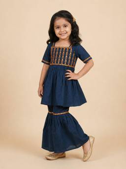 The Mom Store - Tiny Twinkle Girls Embroidered Kurta and Sharara