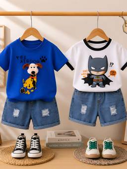 Googo Gaaga - Kids T-shirt and Denim Shorts (Pack of 2)