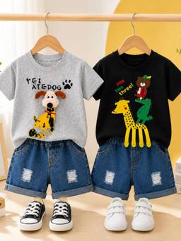 Googo Gaaga - Kids T-shirt and Denim Shorts (Pack of 2)
