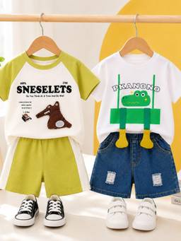Googo Gaaga - Kids T-shirt and Denim Shorts (Pack of 2)