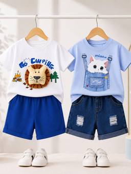 Googo Gaaga - Kids T-shirt and Denim Shorts (Pack of 2)
