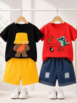 Googo Gaaga - Kids T-shirt and Denim Shorts (Pack of 2)