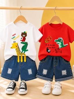 Googo Gaaga - Kids T-shirt and Denim Shorts (Pack of 2)