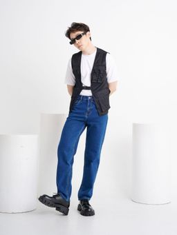 Off Duty India - True Blue Baggy Fit Rigid Jeans - Blue