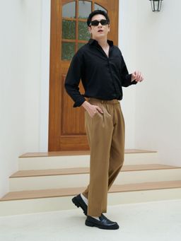 Off Duty India - Korean Baggy Loose Fit Pants For Men - Coco Brown