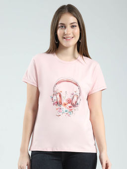 Monte Carlo - Pink Printed T-Shirt For Women