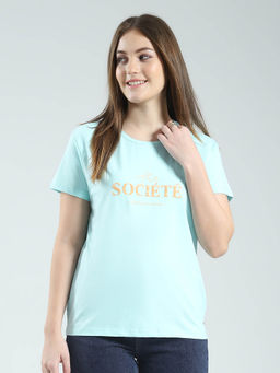 Monte Carlo - Blue Printed T-Shirt For Women