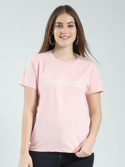 Monte Carlo - Peach Printed T-Shirt For Women