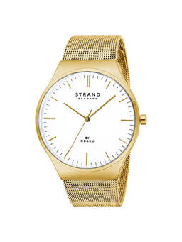 Strand by Obaku - Mason Lille Gold White Dial Quartz Watch For Women (S717LXGWMG)