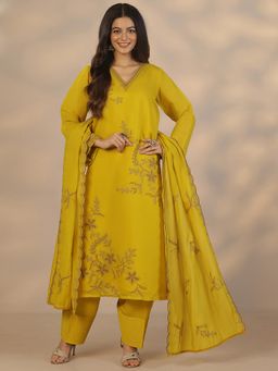 Libas - Mustard Cotton Kurta With Salwar & Dupatta