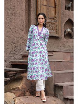 Rain & Rainbow - Purple Cotton Kurta
