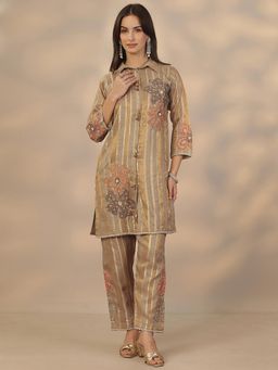 Libas - Grey Organza Co-Ord Set