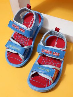 Kidsville - Kids Boys Blue & Red Classic Spiderman Print Velcro Sandals