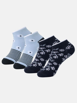 Jockey - 7480 Womens Cotton Low Show Socks - Navy & Chambray Blue (Pack of 2)