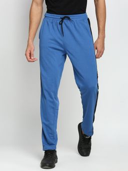 FITZ - Cotton Polyester Slim Fit French Terry Knit Joggers For Mens - Blue