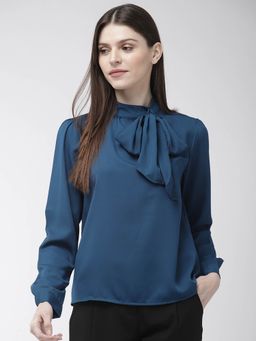 Twenty Dresses by Nykaa Fashion - Blue All Set To Bow Top
