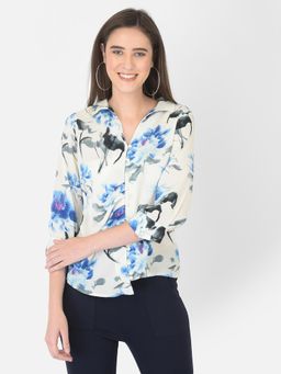 Latin Quarters - Blue Three Fourth Sleeves Printed Top