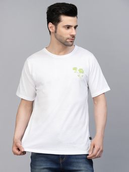 RIGO - Men White Oversized Printed T-Shirt