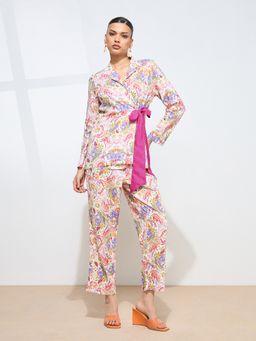 KAMLIE - Women Purple Viscose Rayon Paisley Co-Ord Set