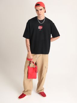 Weezy - Jet Black Shiver Down Oversized T-Shirt