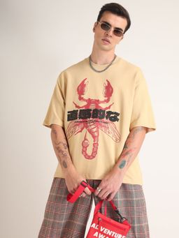 Weezy - Beige Scorpion Oversized T-Shirt