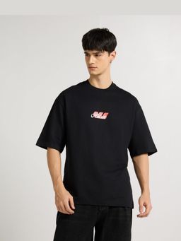 Weezy - Premium Jet Black Ablaze Oversized T-Shirt