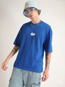 Weezy - Premium Royal Blue Dragon Oversized T-Shirt