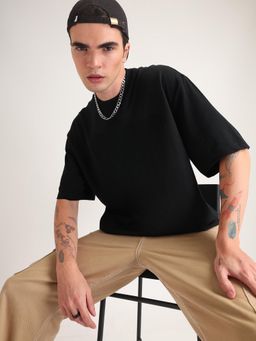 Weezy - Black Premium Cotton Oversized T-Shirt