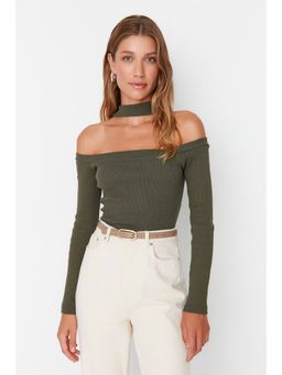 Trendyol - Womens Olive Textured Top