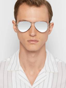 RESIST EYEWEAR - Unisex UV Protected Silver Reflector Aviator Sunglasses (58)