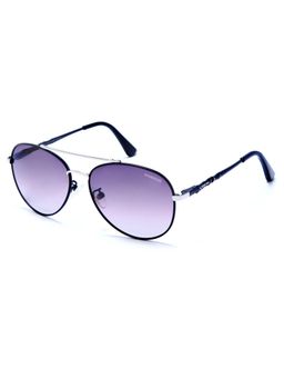 HASHTAG EYEWEAR - Unisex Full Rim Polarized & 100 UV Protected Aviator purple Lens Sunglasses (58)