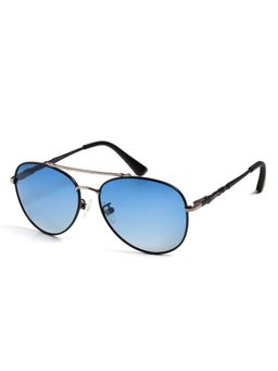 HASHTAG EYEWEAR - Unisex Full Rim Polarized & 100 UV Protected Aviator Blue Lens Sunglasses (58)