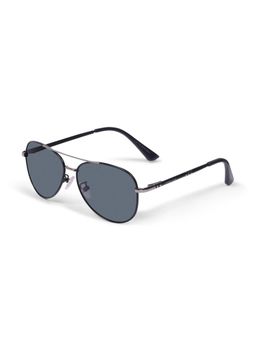 HASHTAG EYEWEAR - Unisex Full Rim Polarized & 100 UV Protected Aviator Grey Lens Sunglasses (59)