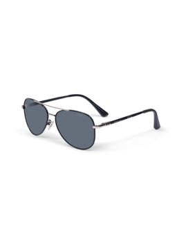 HASHTAG EYEWEAR - Unisex Full Rim Polarized & 100 UV Protected Aviator Grey Lens Sunglasses (59)
