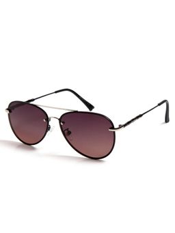 HASHTAG EYEWEAR - Unisex Full Rim Polarized & 100 UV Protected Aviator Brown Lens Sunglasses (59)