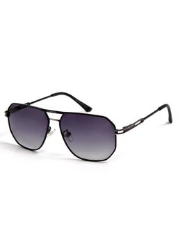HASHTAG EYEWEAR - Unisex Full Rim Polarized & 100 UV Protected Irregular Grey Lens Sunglasses (58)