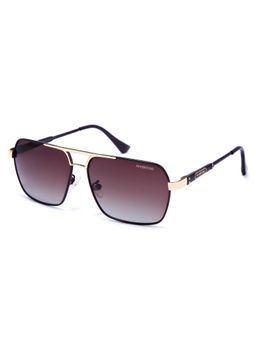 HASHTAG EYEWEAR - Unisex Full Rim Polarized & 100 UV Protected Rectangle Brown Lens Sunglasses (57)