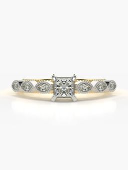 Valanova - Sterling Silver Plated with Yellow Gold and Certified Lab Grown Diamond 0.63Cts Ring