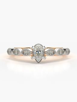 Valanova - Sterling Silver Plated with Rose Gold and Certified Lab Grown Diamond 0.68Cts Ring