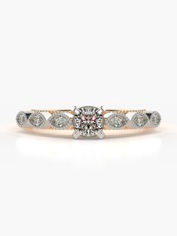 Valanova - Sterling Silver Plated with Rose Gold and Certified Lab Grown Diamond 0.83Cts Ring