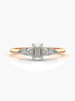 Valanova - Sterling Silver Plated with Rose Gold and Certified Lab Grown Diamond 0.72Cts Ring