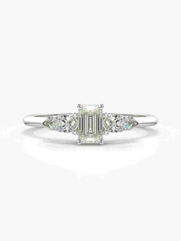 Valanova - Sterling Silver Plated with White Gold and Certified Lab Grown Diamond 0.72Cts Ring