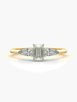 Valanova - Sterling Silver Plated with Yellow Gold and Certified Lab Grown Diamond 0.72Cts Ring