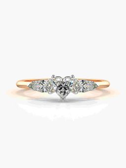 Valanova - Sterling Silver Plated with Rose Gold and Certified Lab Grown Diamond 0.52Cts Ring