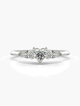 Valanova - Sterling Silver Plated with White Gold and Certified Lab Grown Diamond 0.52Cts Ring