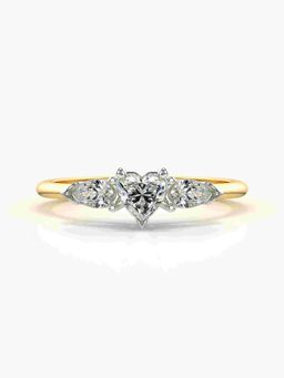 Valanova - Sterling Silver Plated with Yellow Gold and Certified Lab Grown Diamond 0.52Cts Ring