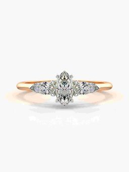 Valanova - Sterling Silver Plated with Rose Gold and Certified Lab Grown Diamond 0.57Cts Ring