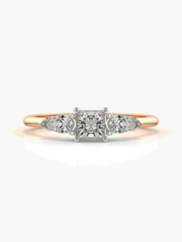 Valanova - Sterling Silver Plated with Rose Gold and Certified Lab Grown Diamond 0.52Cts Ring