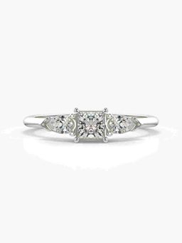 Valanova - Sterling Silver Plated with White Gold and Certified Lab Grown Diamond 0.52Cts Ring